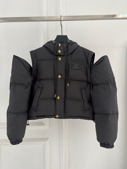 Black Hooded Puffer Jacket
