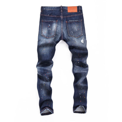 Slim-Fit Distressed Denim Jeans