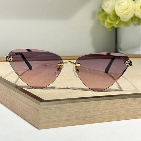 Cat-Eye Rimless Sunglasses