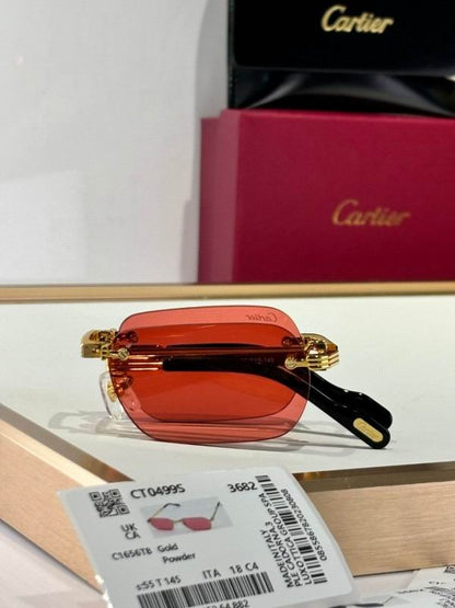 Foldable Rimless Rectangle Sunglasses