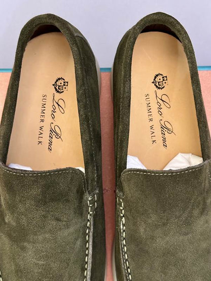 Olive Suede Slip-On Loafers