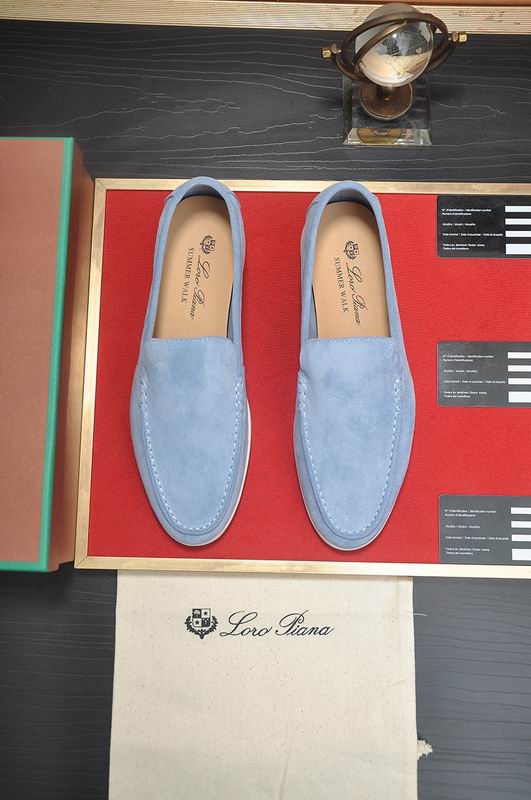 Blue Suede Slip-On Loafers