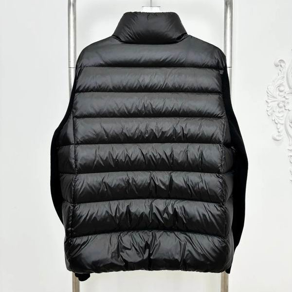 Knit-Sleeve Down Cardigan