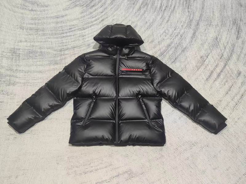 Glossy Hooded Down Puffer