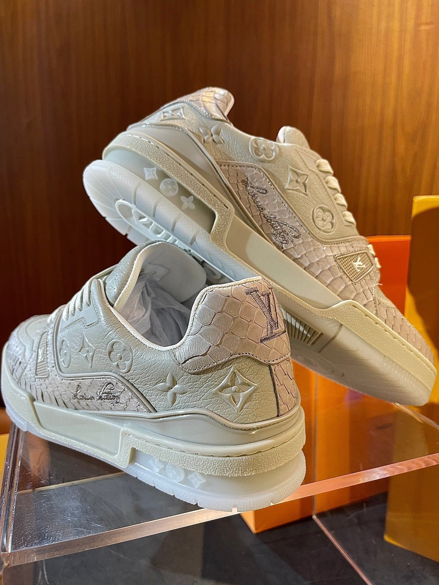 Limited Edition Snake-Pattern Embroidered Trainers